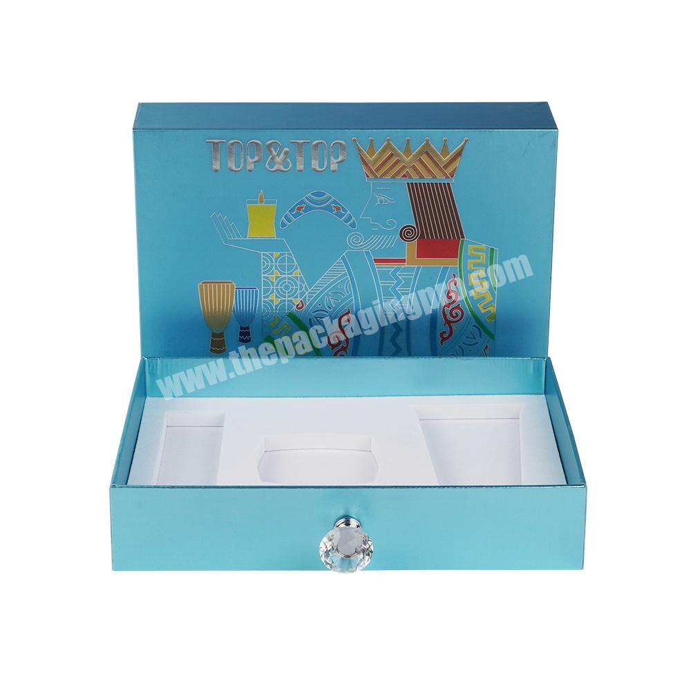 Small cardboard slide drawer box for gift pack luxury sliding jewellery perfumes drawer box packaging