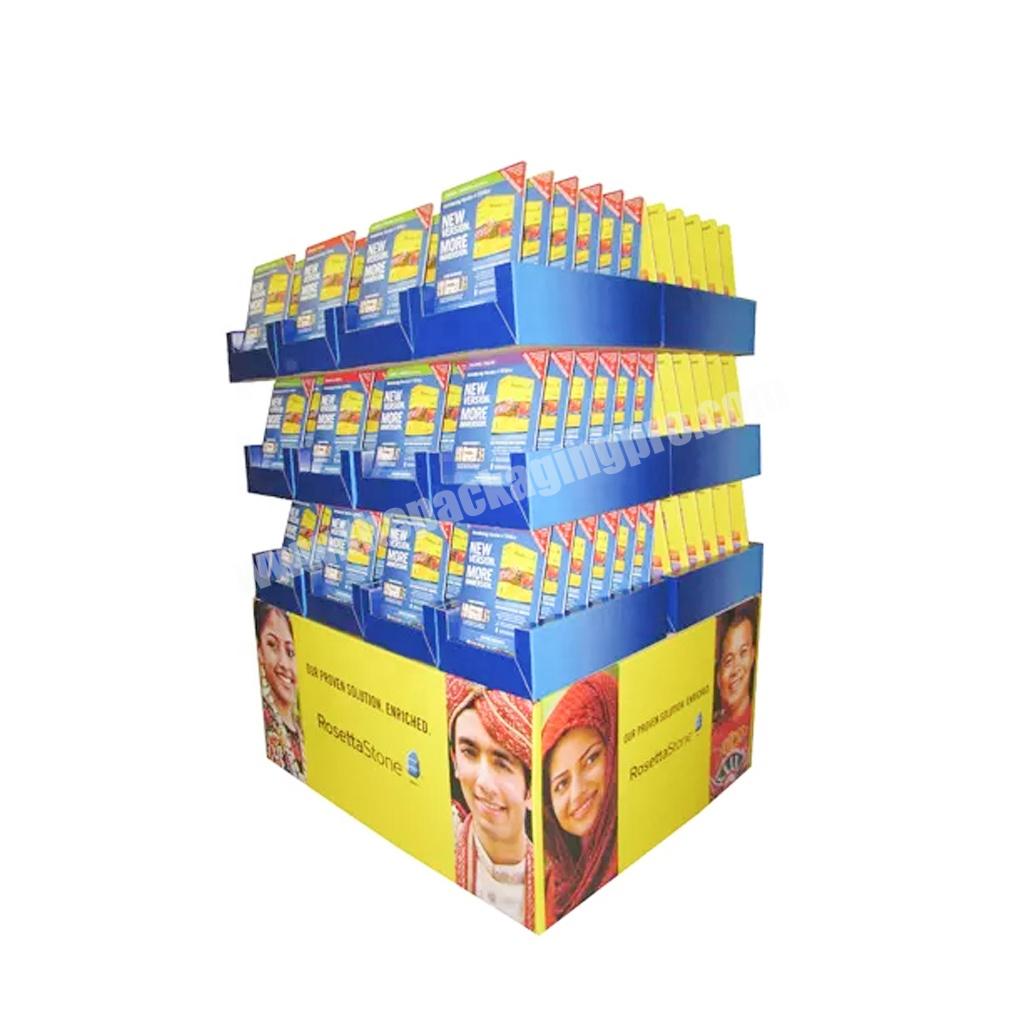 Supermarket Floor Paper Display Folding Pop Up Potato Chip Food Product Stand Store Corrugated Cardboard Display Stand
