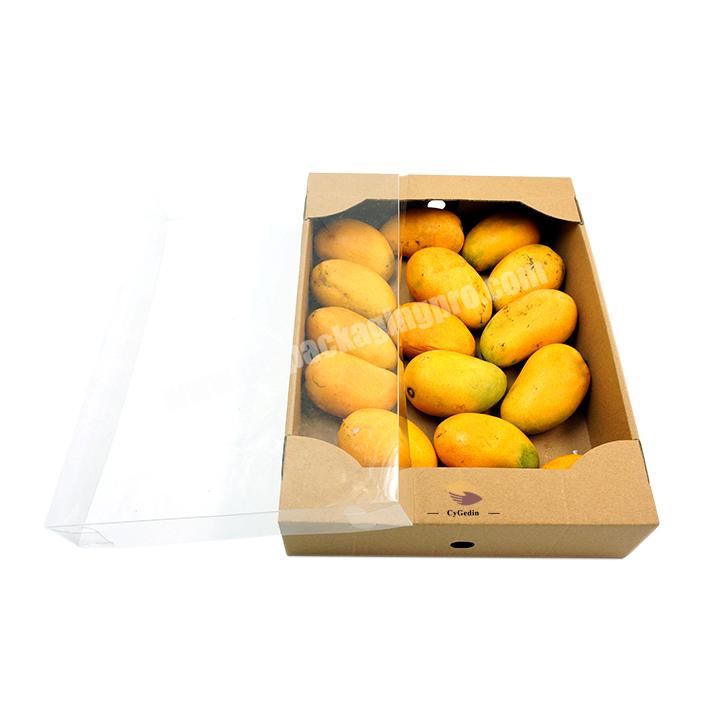 Vegetable Use and Fruit Use Disposable Feature Shipping Carton Custom Corrugated Cardboard Banana Carton Box With Plastic Lid
