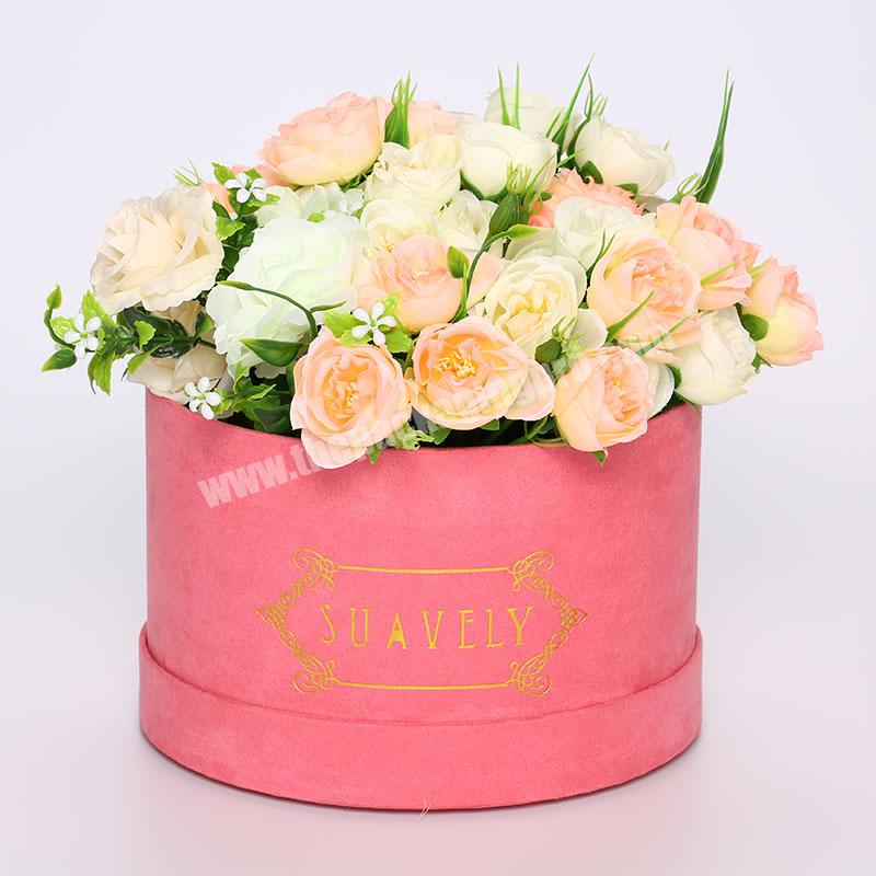 Velvet Flower Box Golden Pink Custom Luxury Logo Rose Preserve Paperboard 4C Printing Paper OEM Brand Gift & Craft Gift Packing