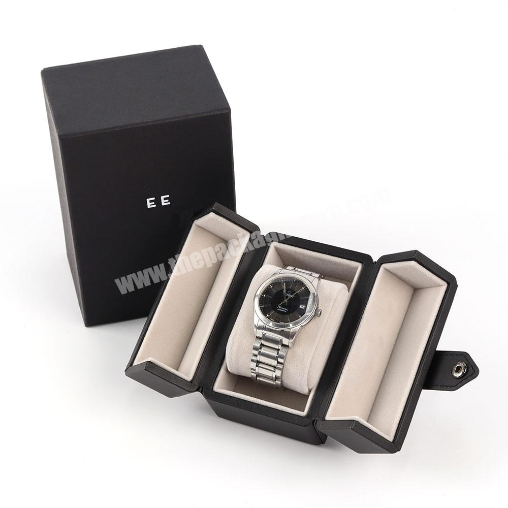 Watch box custom logo luxury rigid cardboard luxury gift storage case paper packaging watch box pu leather watch gift box