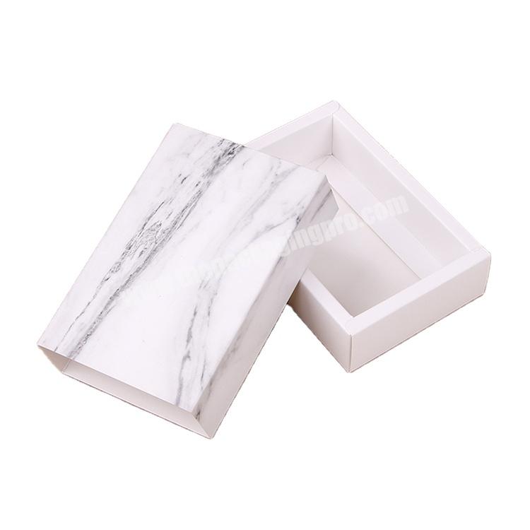 White Marble Pattern White Card Folding Mobile Phone Case Clothes Gift Packaging Drawer Box