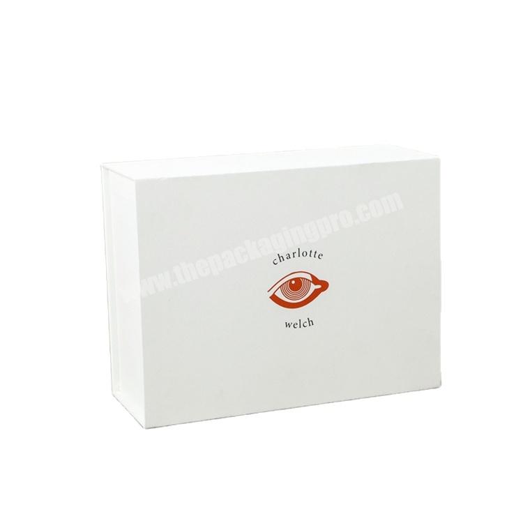 White Rigid Paperboard Clothes Fashion Accessories Packaging Magnetic Closure Gift Box with logo