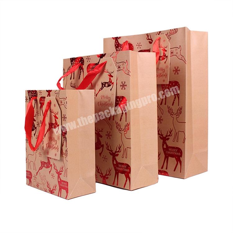 Wholesale Bolsa De Regalo Merry Christmas Shopping Paper Gift Bags Bulk