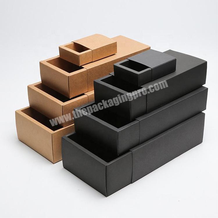 Wholesale China Factory Wholesale China Merchandise Rigid Flat Sliding Drawer Kraft  Paper Box