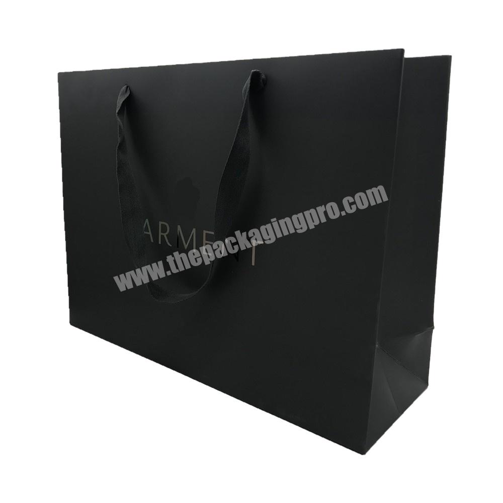 Wholesale Custom Factory Price Custom Logo Luxury Black Shopping Gifts Paper Bags With Handle