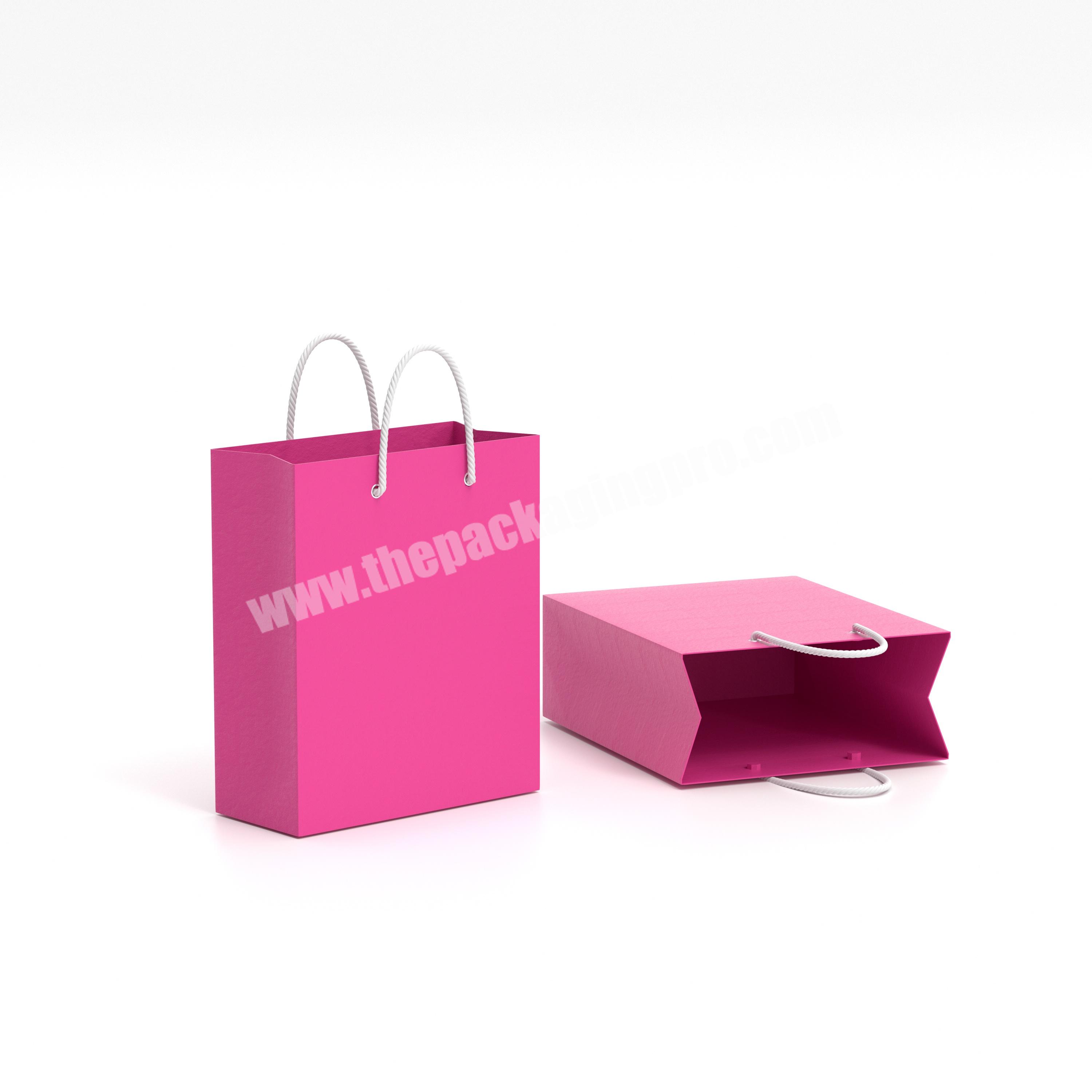 Wholesale Custom Logo Paper Shipping Bags For Clothing Custom Design Craft Pink Premium Paper Gift Bags