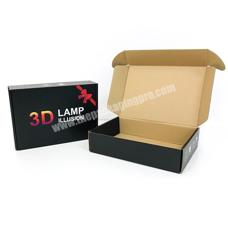 Wholesale Custom Printed Black Cardboard Decorative Shipping Mailer Gift Packaging Box