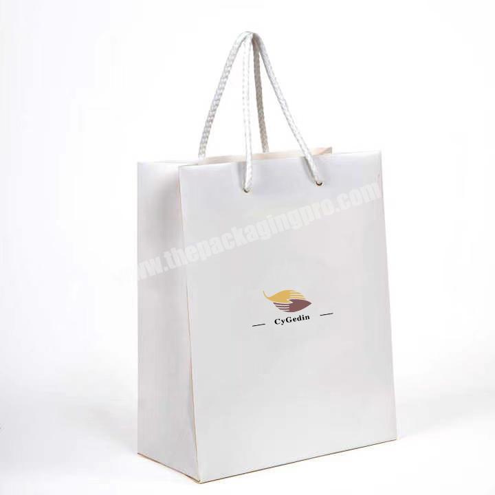 Wholesale Custom Size Color Logo Printing Paper Packing Bag High Quality Recycled Cheap White Paper Shopping Bag