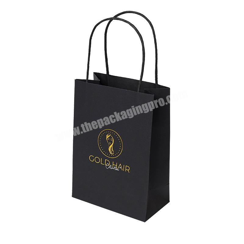 Wholesale Customized Color Logo Printing Paper Bag Eco Friendly Hot-Selling Foil Stamping Paper Packing Black Gift Bag