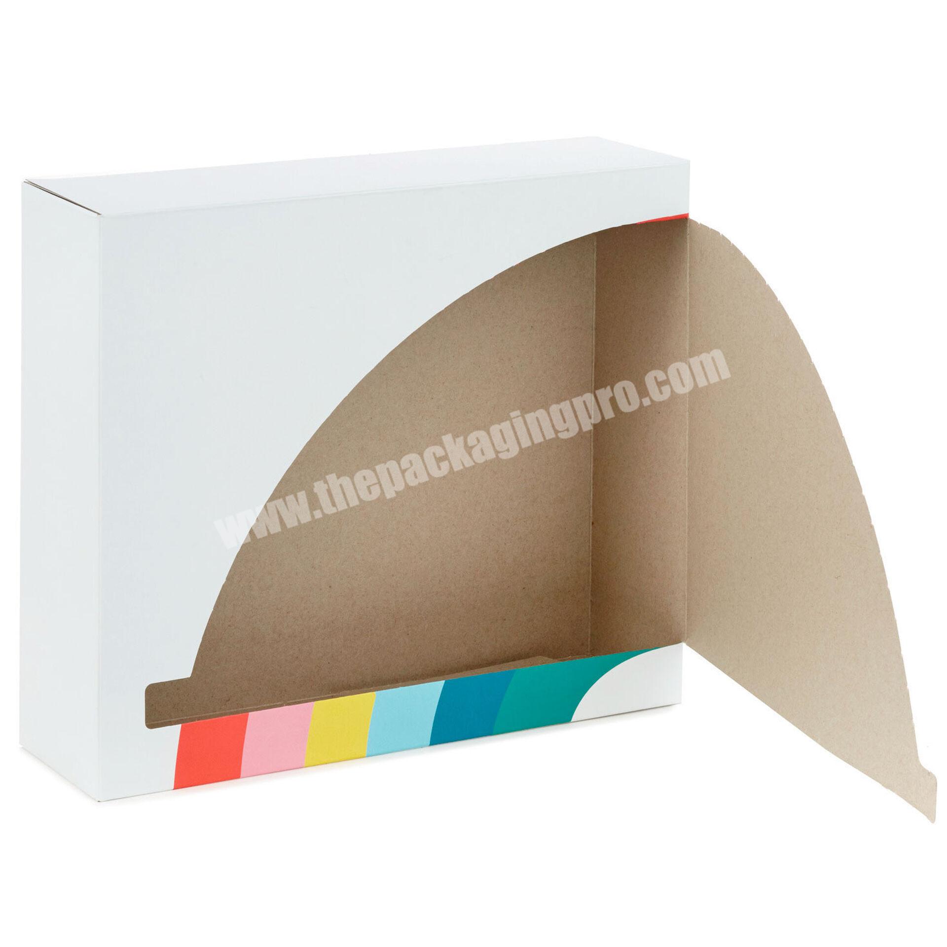 Wholesale Customized Gift Packaging Ivory Cardboard Paper Boxes Cardboard Kraft Kid Rainbow Gift Box