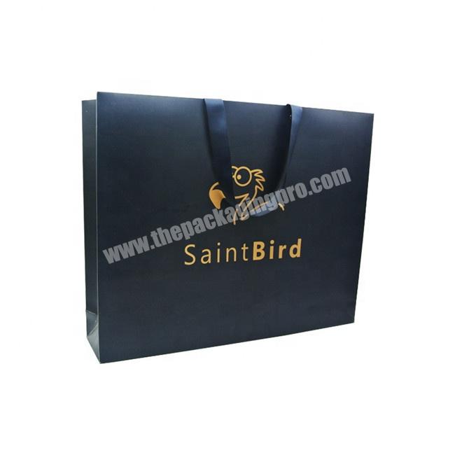 Wholesale Luxury Black Shoes Clothes Packing Paper Bags Printed Logo