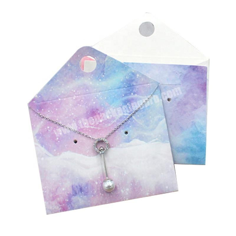 Wholesale Pearl Art Paper Jewelry Bracelet Necklace Earring Display Envelope Cards Sets Enveloppe Bijoux