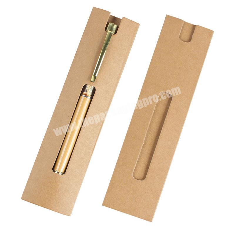 Wholesale Pen Paper Sleeve Packaging with Die Cut Window Universal Pen Cover Packaging