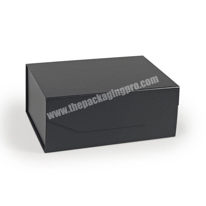 Wholesale Price Black And Gold Custom Accepted Rigid Magnetic Close Flip Folding Paper Boxes