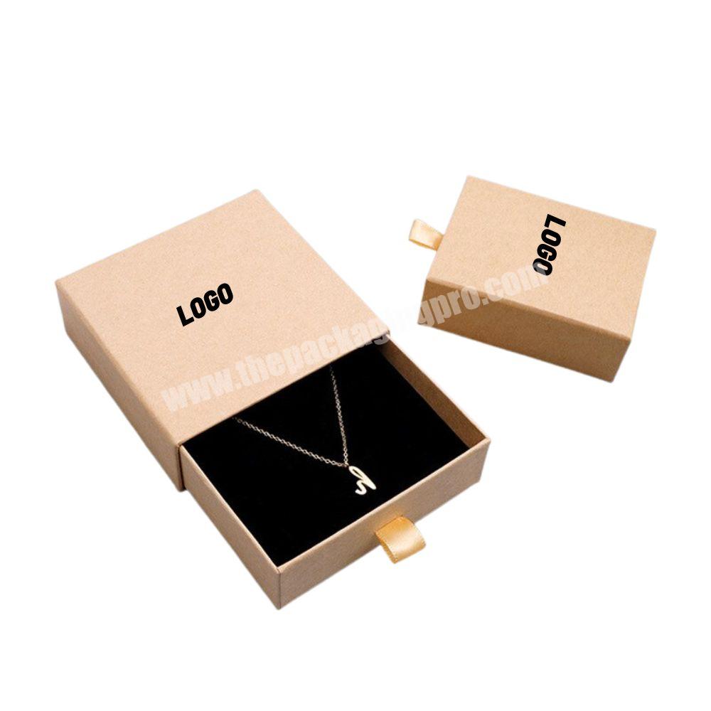 Wholesale Private Label Custom Logo Printed Drawer Mini Paper Packaging Sliding Necklace Jewelry Gift Box