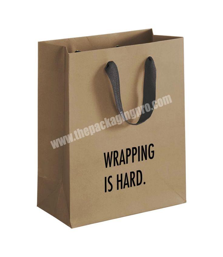 Wholesale Thank You Bags Retail bags Sturdy Brown Paper Gift Bags with Handles for Small Business