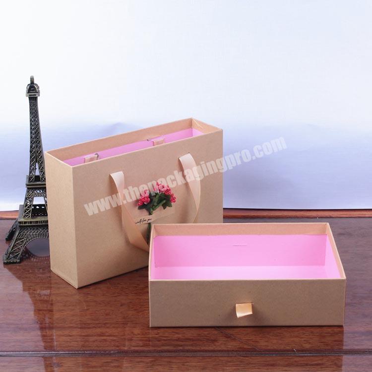Wholesale clothes packing custom logo product packaging paper slide drawer gift box