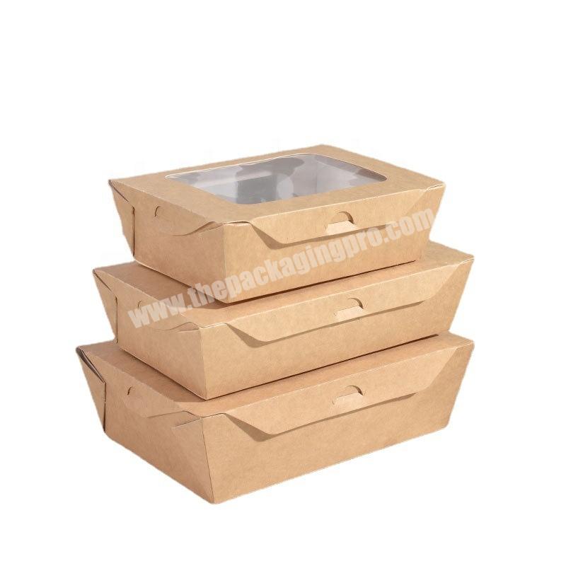 Wholesale disposable kraft paper window salad box outer packing carton sandwich lunch box