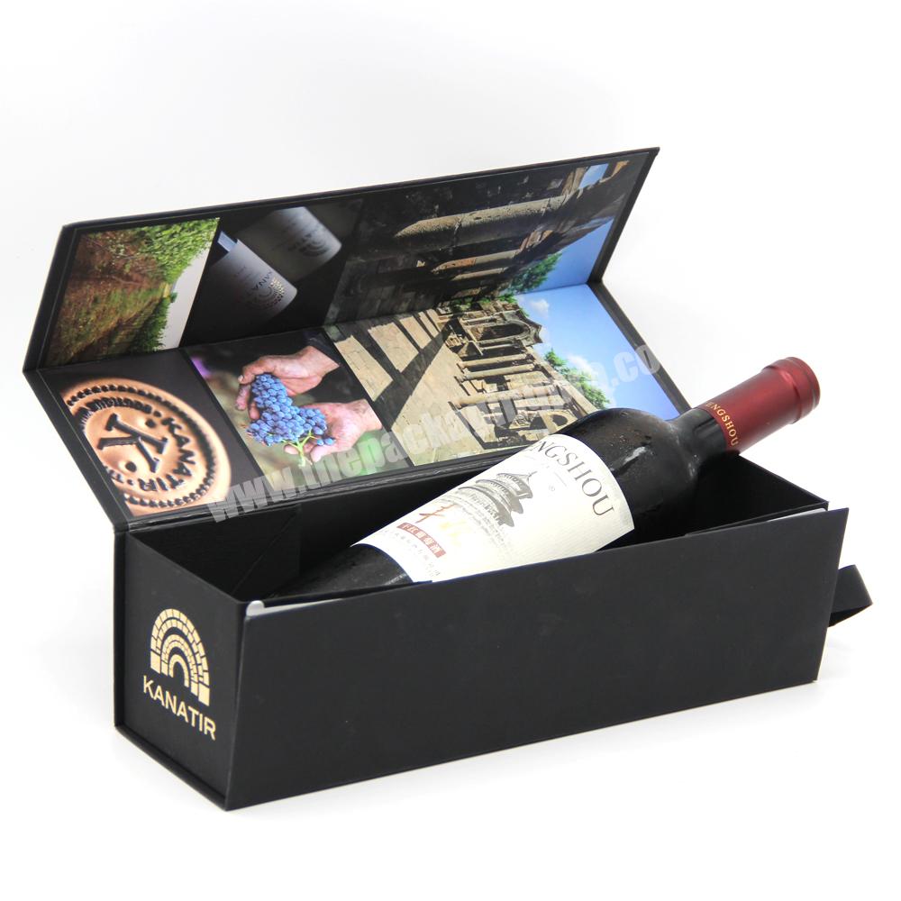 Wine gift packaging box custom luxury paper glass bottle leather glass for boxed set fancy sublimation with handle gift wine box