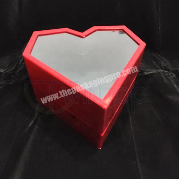 Wintop Heart Shape Box, Heart Paper Box, Heart Shape Gift Box with Window