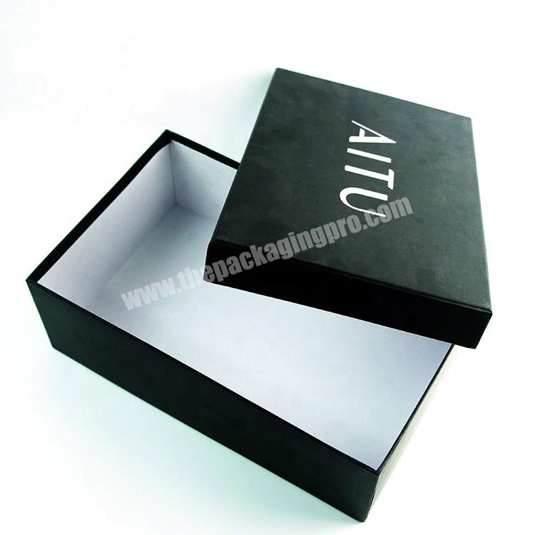 Wintop Packing Custom Black Cardboard Shoe Gift Box Shoe Box