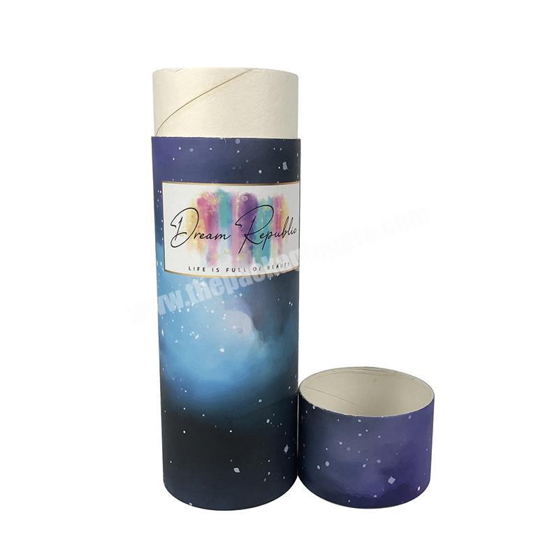 custom biodegradable round cardboard cylinder packaging box for water bottle