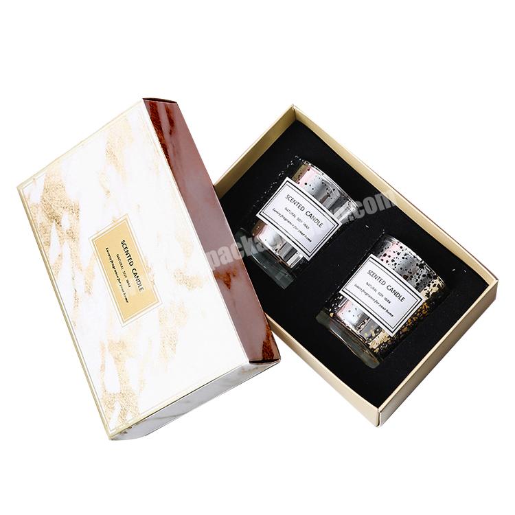 custom design printed small candle bell sleeve pillowcase box packaging white candle packaging box