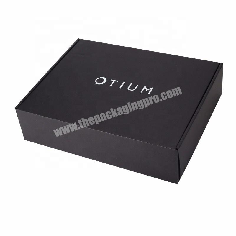 custom folding black kraft paper carton logo paper packaging clothing shipping box