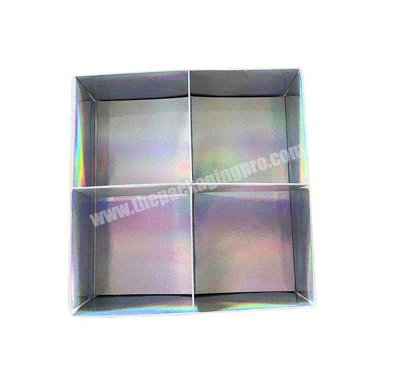 custom girls and kids hair accessories hologram drawer gift box with clear sleeve