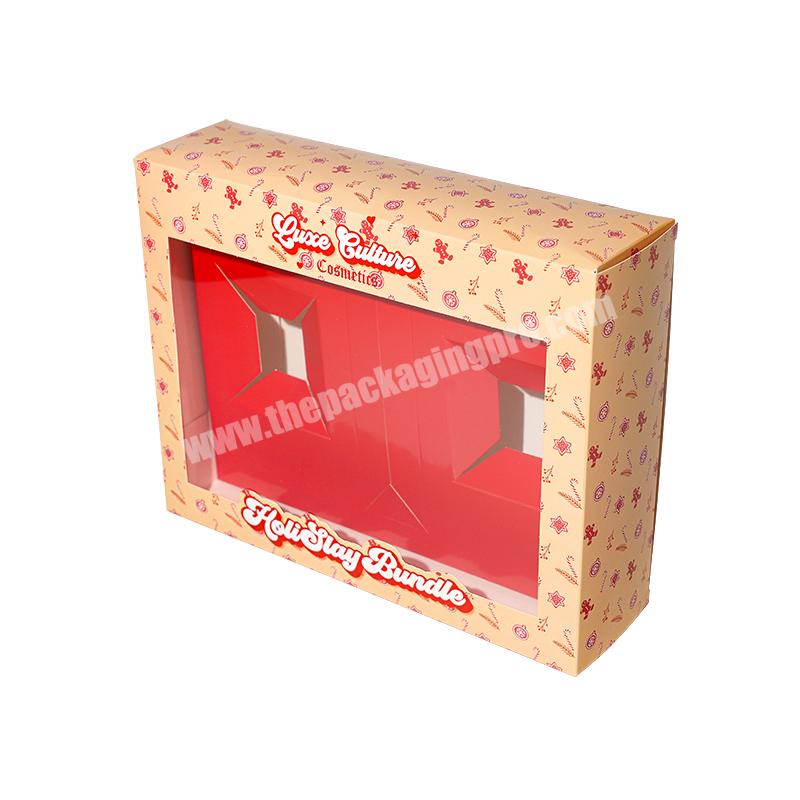 custom logo card paper box with pvc window  packaging gift paper boxes with insert
