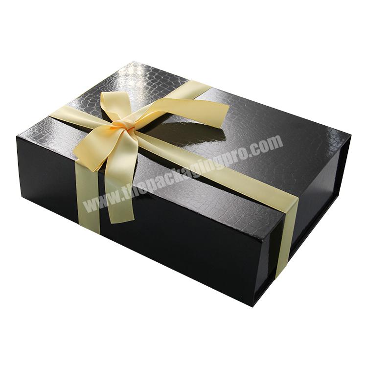 custom logo luxury matte rigid black packaging makeup paper custom large magnetic gift boxes with logo