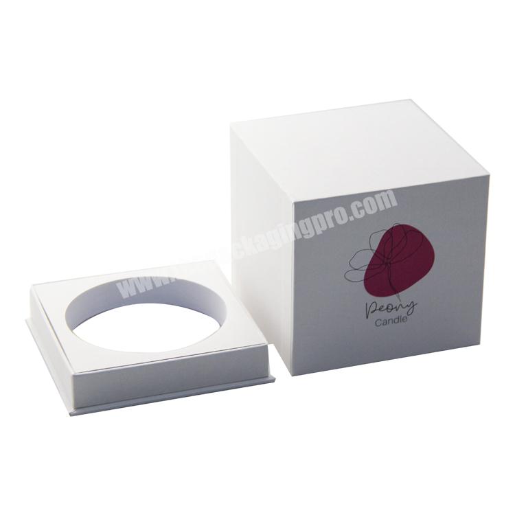 custom logo quality cosmetic product rigid empty small cube magnetic cardboard candle gift packaging box