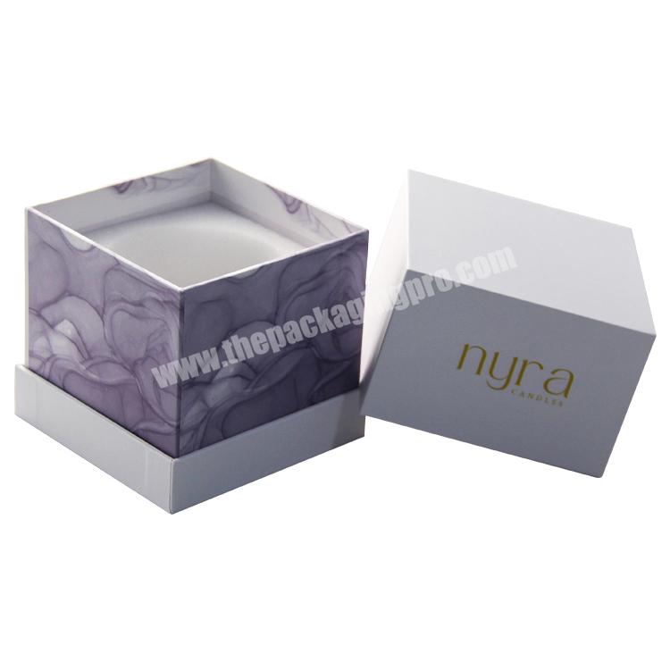 custom logo scented candle private label luxury gift box set glass jar packaging paper thank you candle boxes with lid