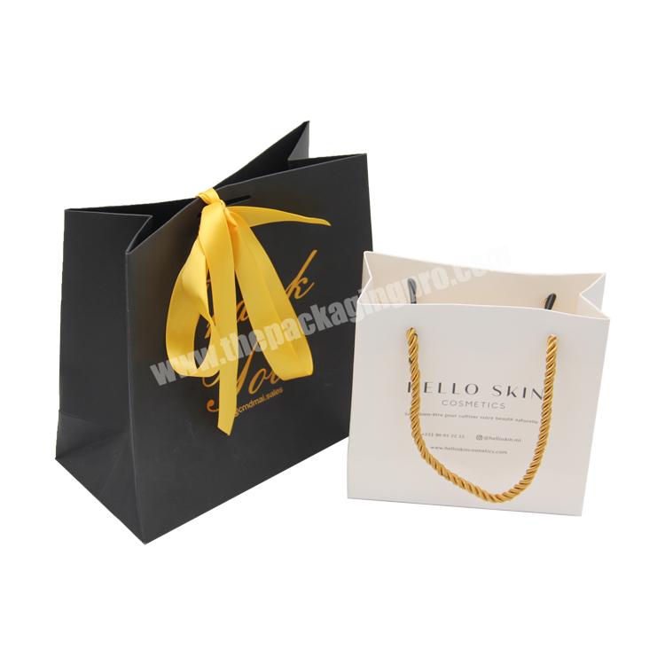 custom logo white personalised kraft paper rope bags luxury gift packaging branded fashion paper bag