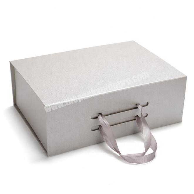 custom luxury apparel wedding dress paper packaging magnetic gift box with ribbon