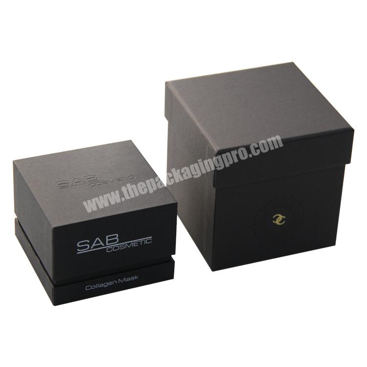 custom matte black paper flat pack rigid cardboard magnetic closure candle packaging gift box with insert