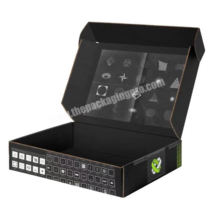 custom reasonable price skincare packaging black paper box shoes corrugated packaging paper shipping boxes