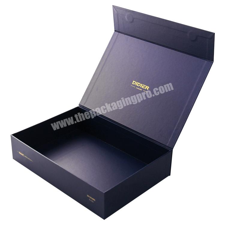 custom size luxeries hardcover corporate packaging box large black luxury gift box with magnetic closure
