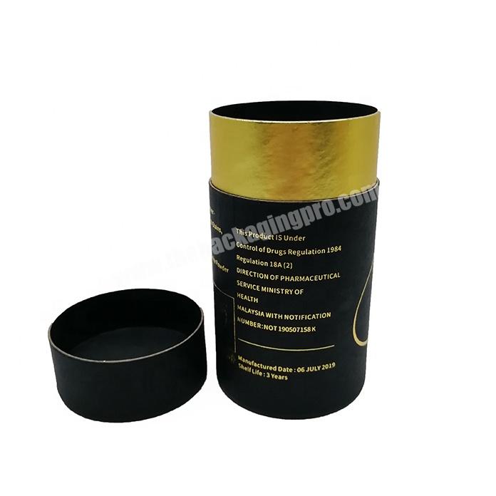 customer luxury gold stamping round cardboard candle jar tube gift packaging box