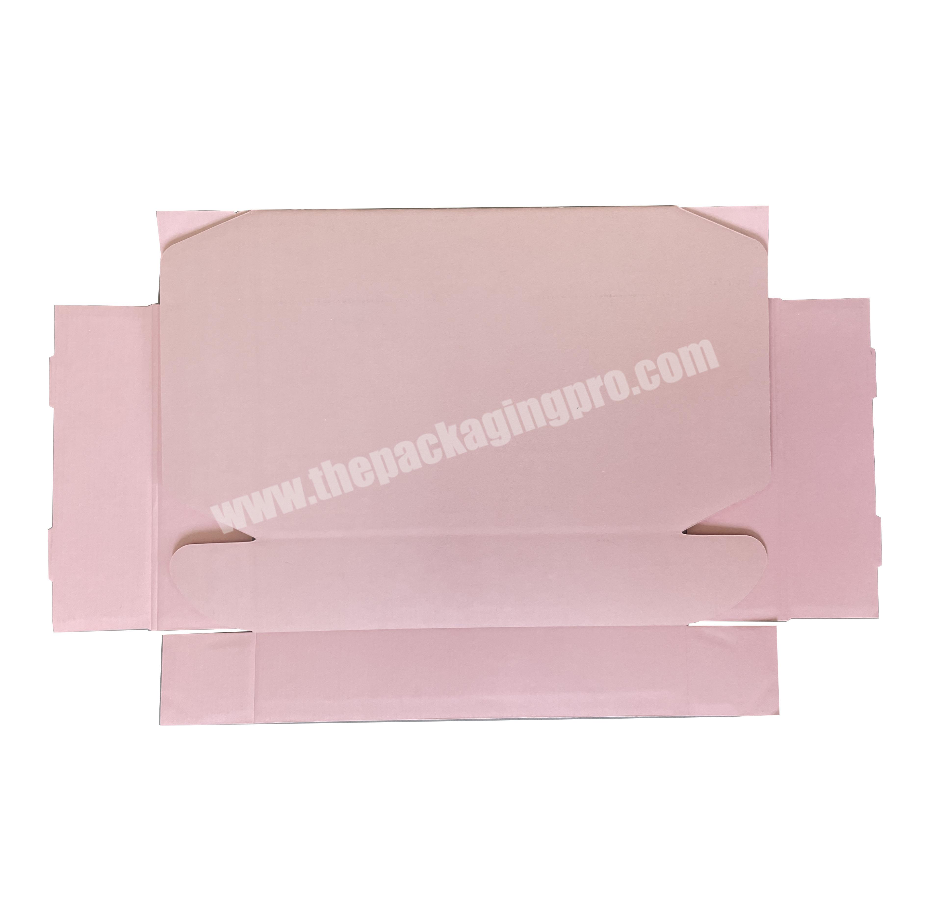 factory sell custom printed pink color delivery mailer shipping packaging gift box for make up