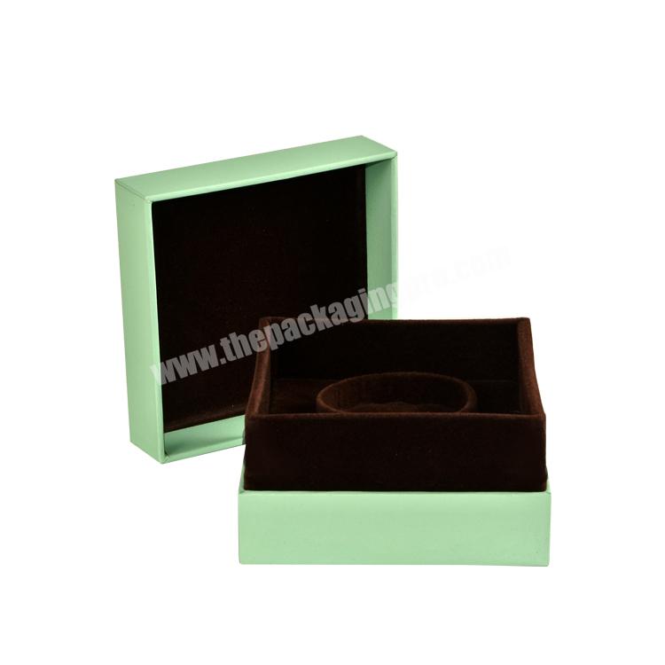 hot selling mint green velvet bangle packing gift boxes cardboard jewelry packaging boxes