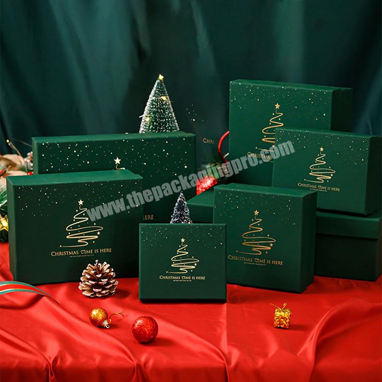 luxury custom cardboard paper square emerald green tshirt clothes packaging gift box with logo
