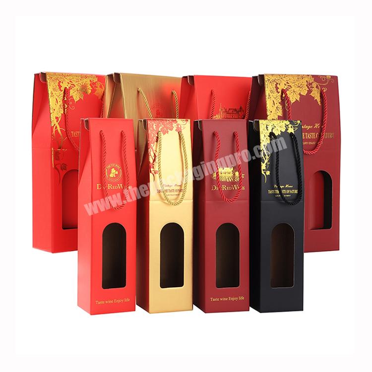 luxury custom logo gold foil paper wedding wine bags with drawstring christmas wine bottle gift bags for small business