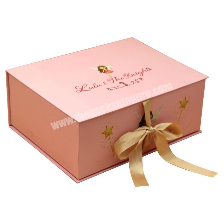 luxury package print medium size pink clothing pack Clothingpaper Paperboard gift boxes with logo