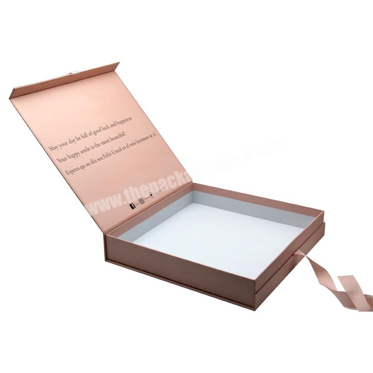 luxury paper print magnetic closure box luxury with ribbon gift packaging foldable cardboard box custom logo