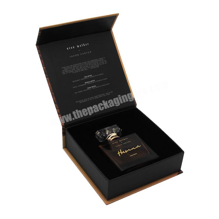luxury perfume samples box packaging magnetic custom black small perfume bottles packaging box with insert