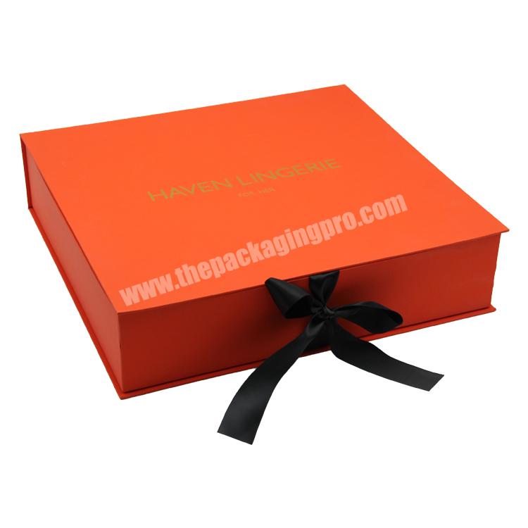 luxury printed ribbon bow eyelash shipping insert made jewelry watch gift candle packaging custom box