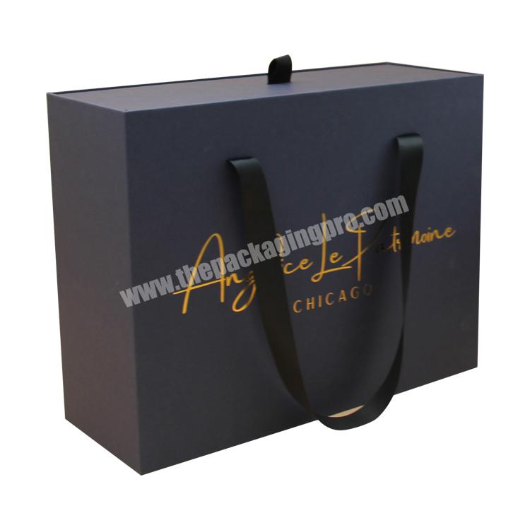 luxury printing logo paper box designs packaging custom wig drawer box packaging with ribbon
