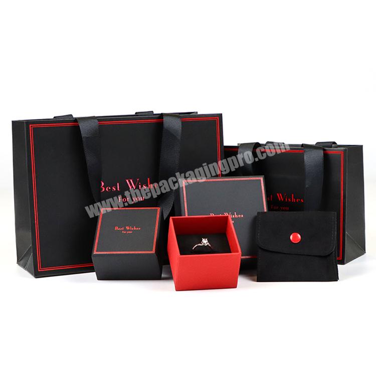 luxury textured paper jewelry packaging box with velvet insert jewellery packaging boxes custom logo for necklace